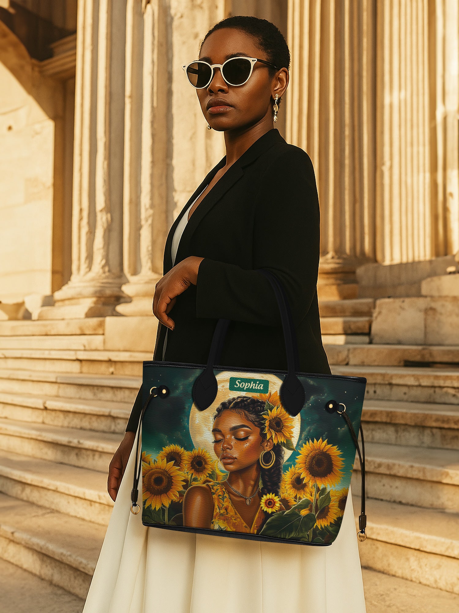 Sunflower Moonlight Classic Shopper Tote