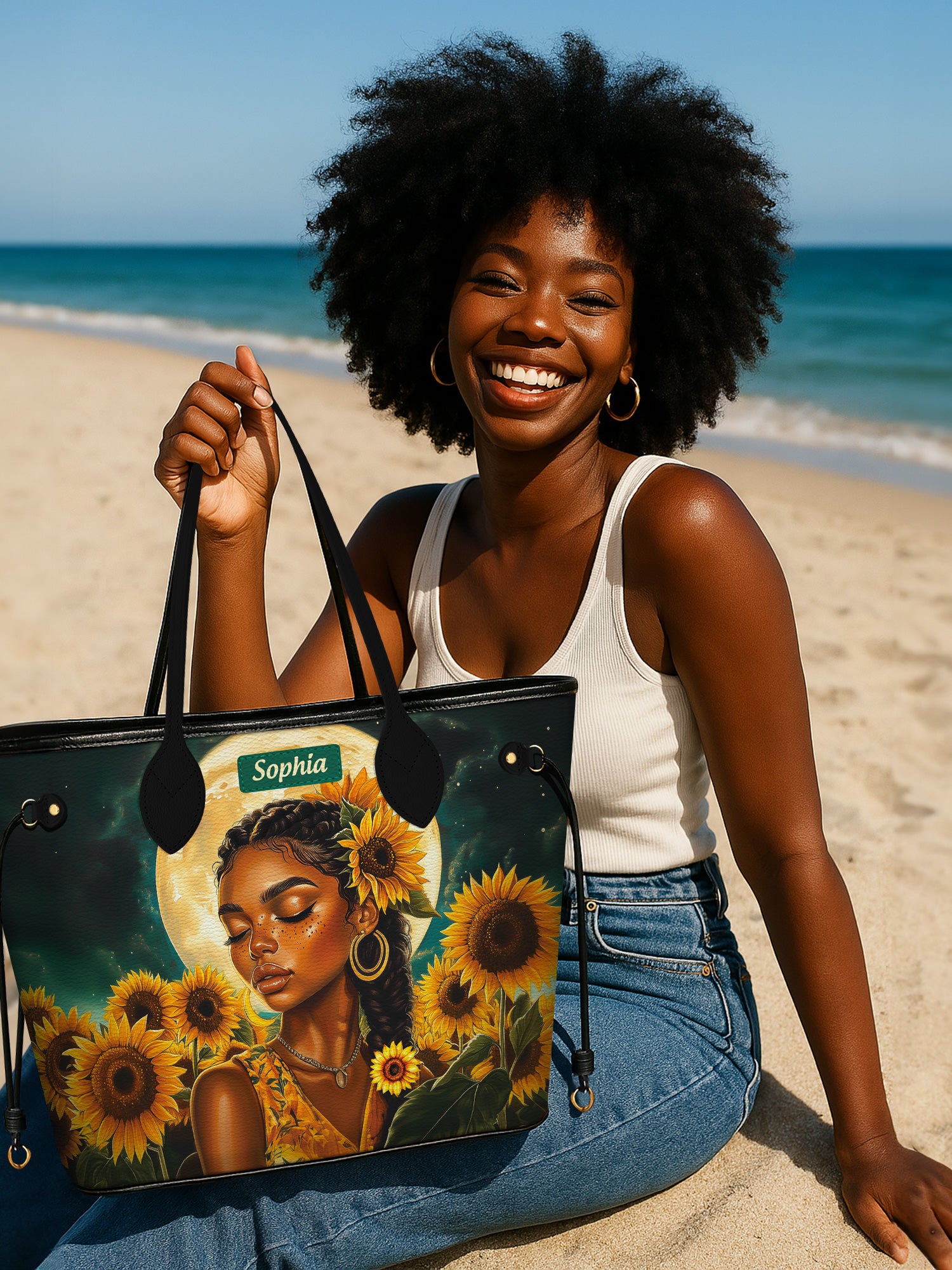 Sunflower Moonlight Classic Shopper Tote