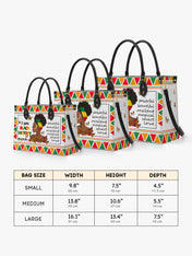 Black History Power Premium Leather Handbag