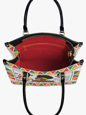 Black History Power Premium Leather Handbag