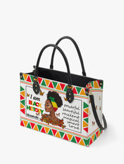Black History Power Premium Leather Handbag