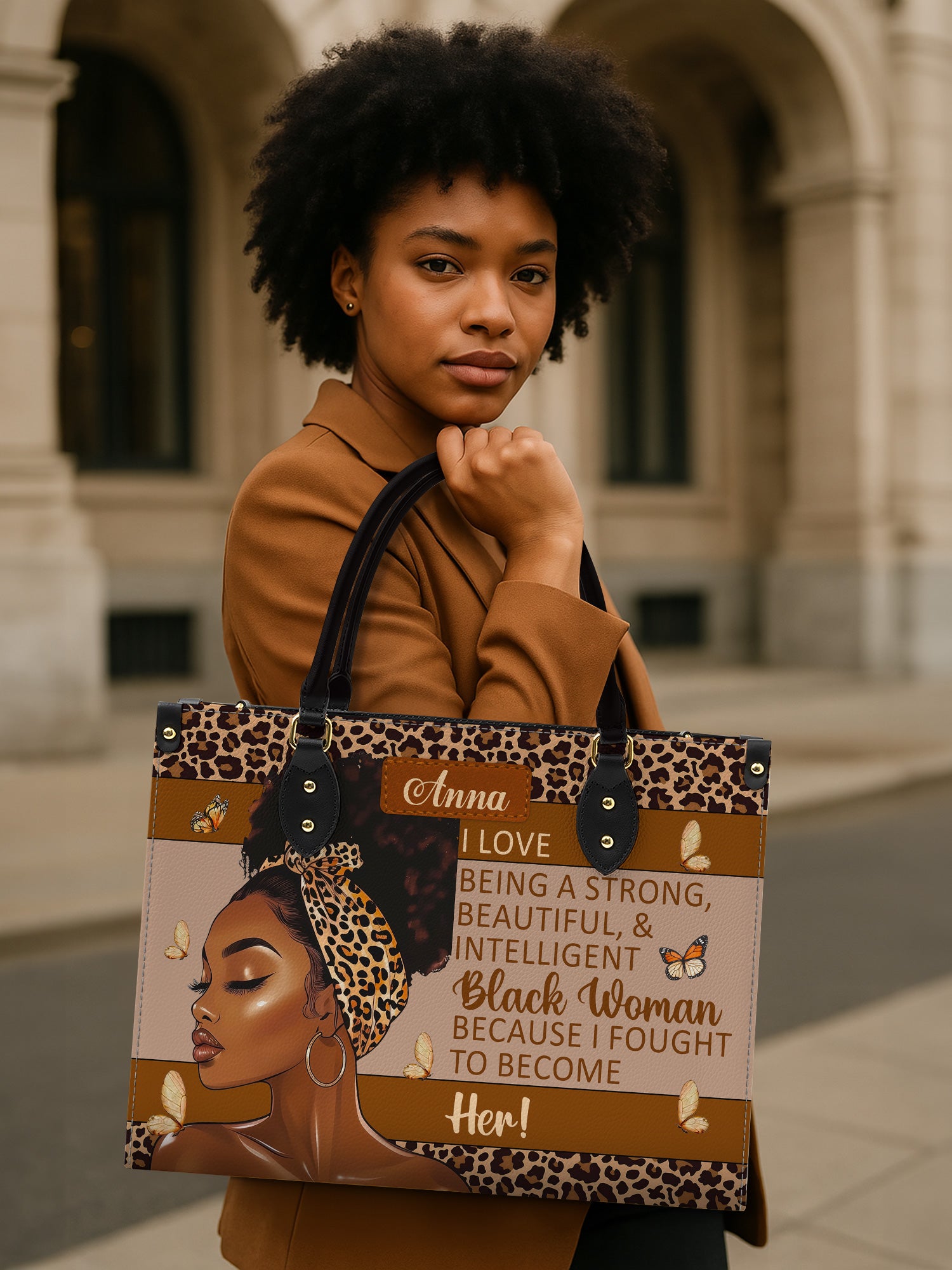 Strong Black Woman Premium Leather Handbag