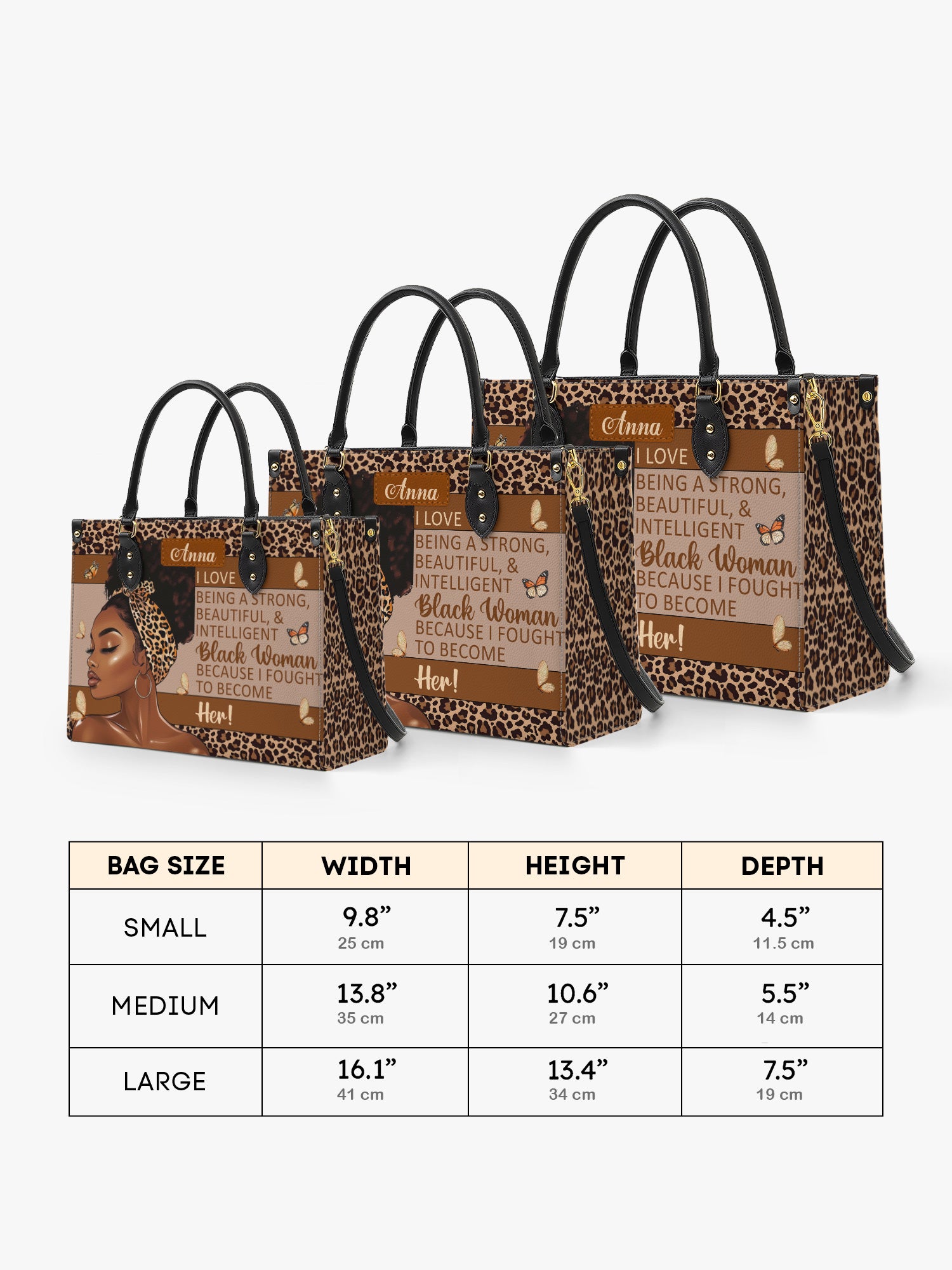 Strong Black Woman Premium Leather Handbag