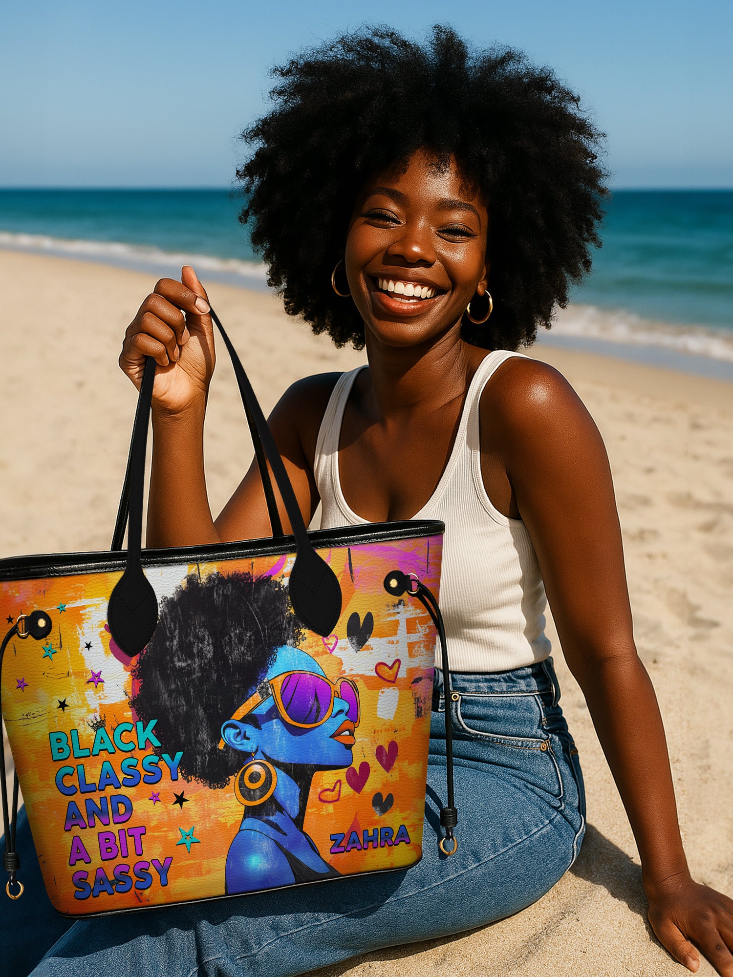 Black Classy Classic Shopper Tote