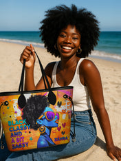 Black Classy Classic Shopper Tote