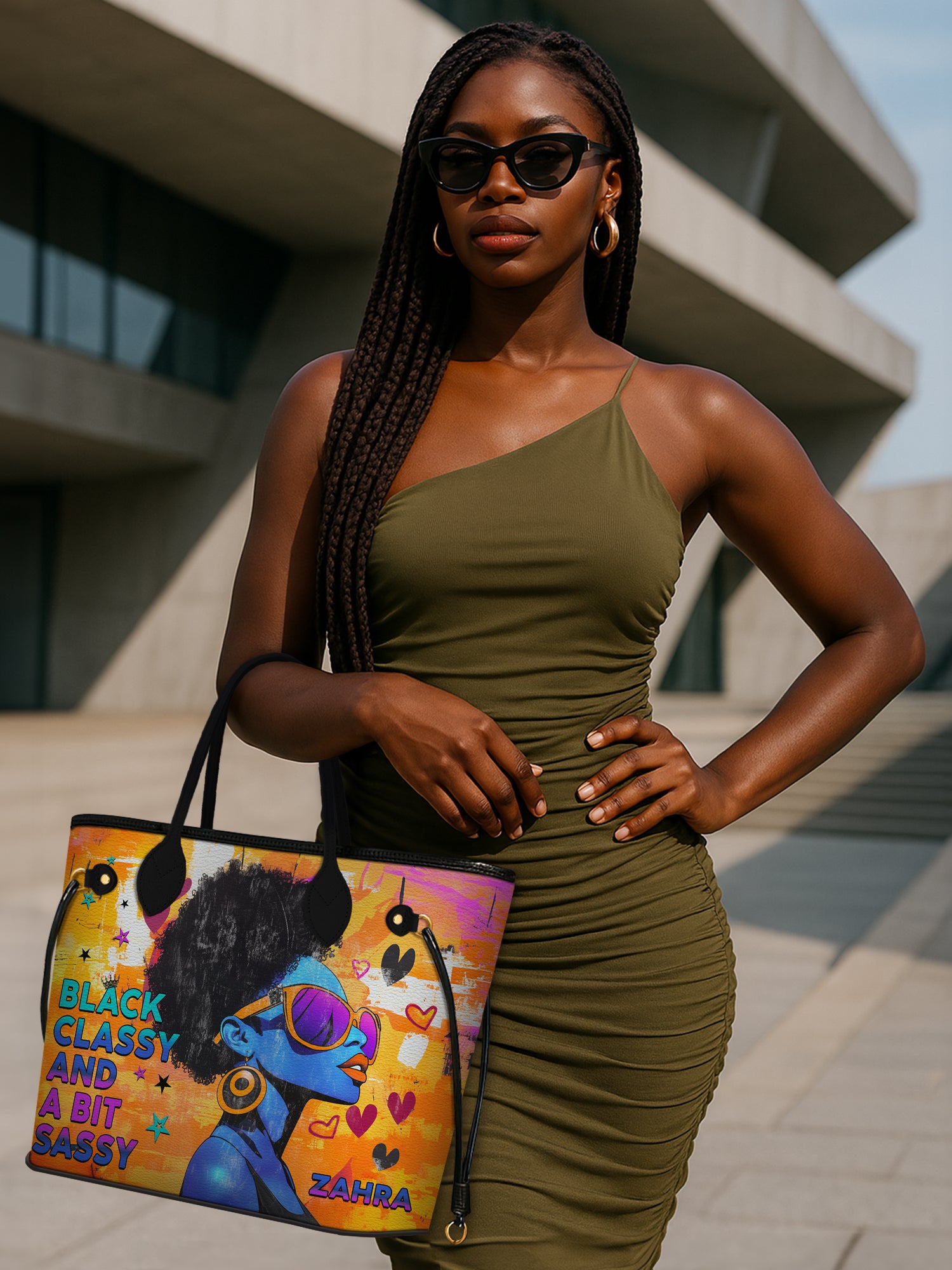 Black Classy Classic Shopper Tote