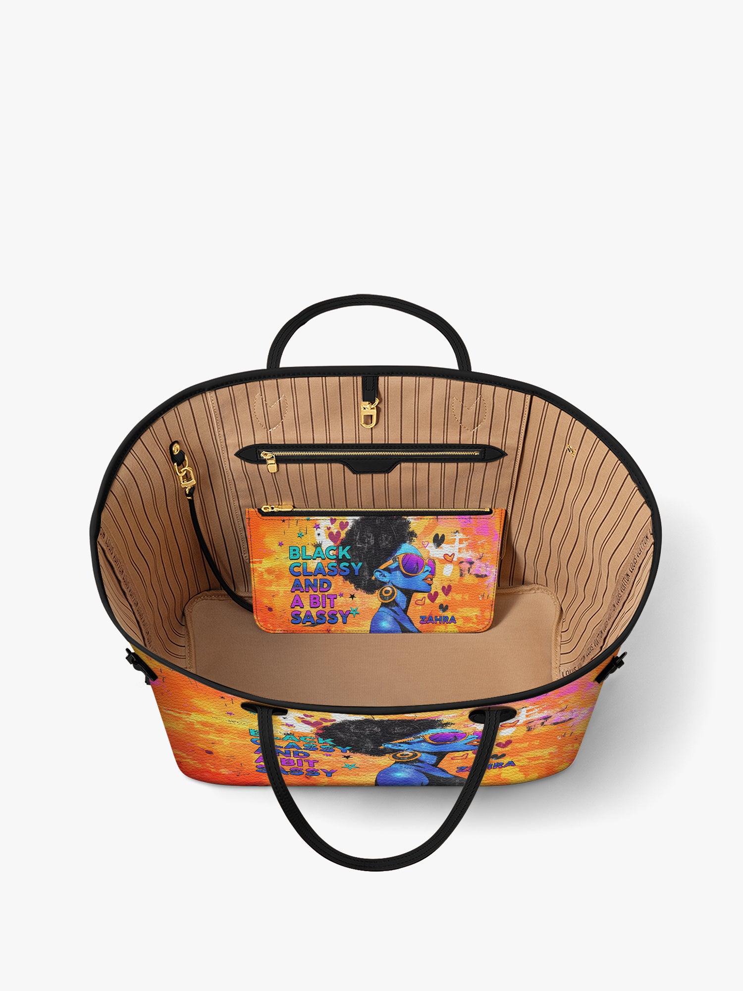 Black Classy Classic Shopper Tote