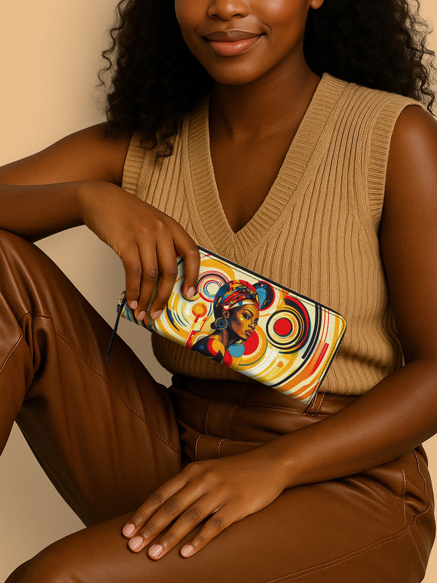 Bold Black Woman Slimline Zippy Wallet QR0XD111