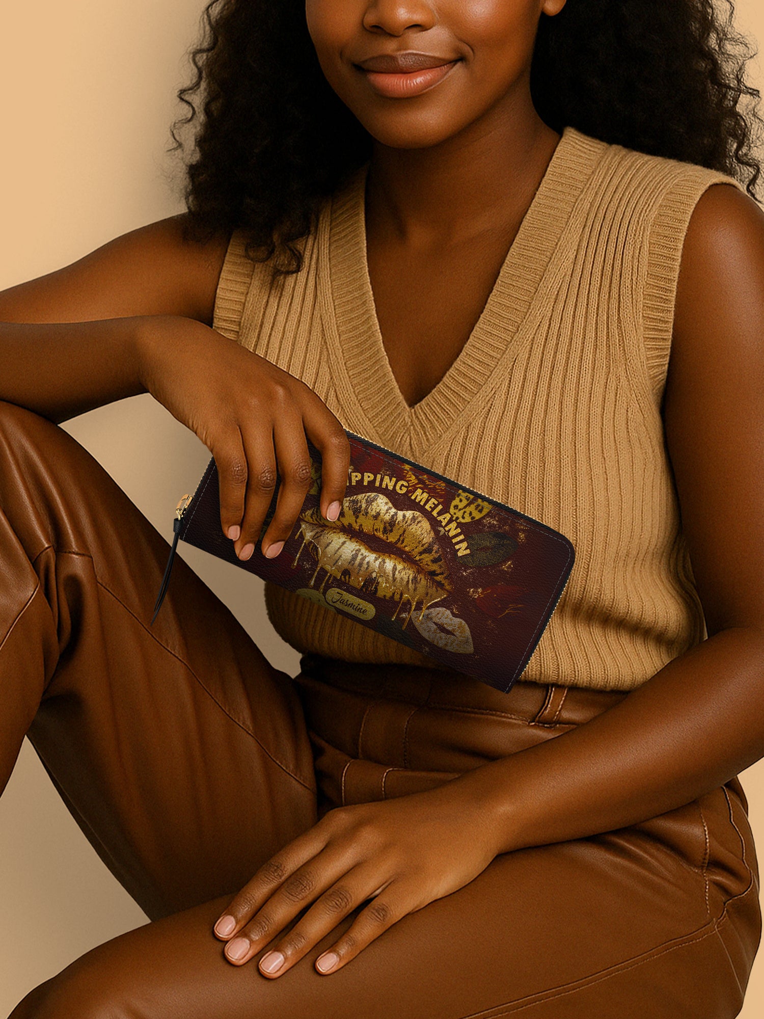 Dripping Melanin Slimline Zippy Wallet