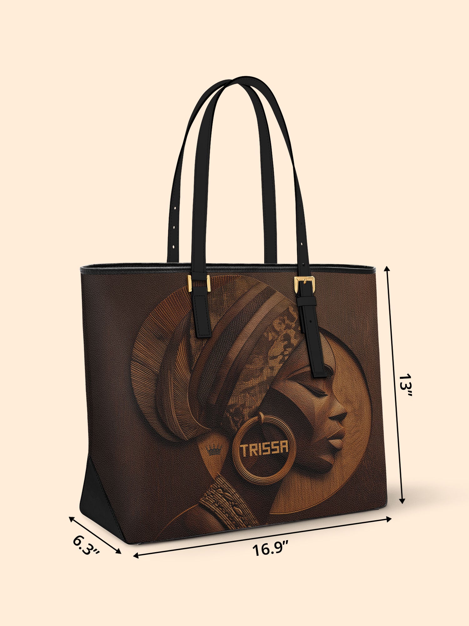 Afrique Oak Sleek Leather Tote