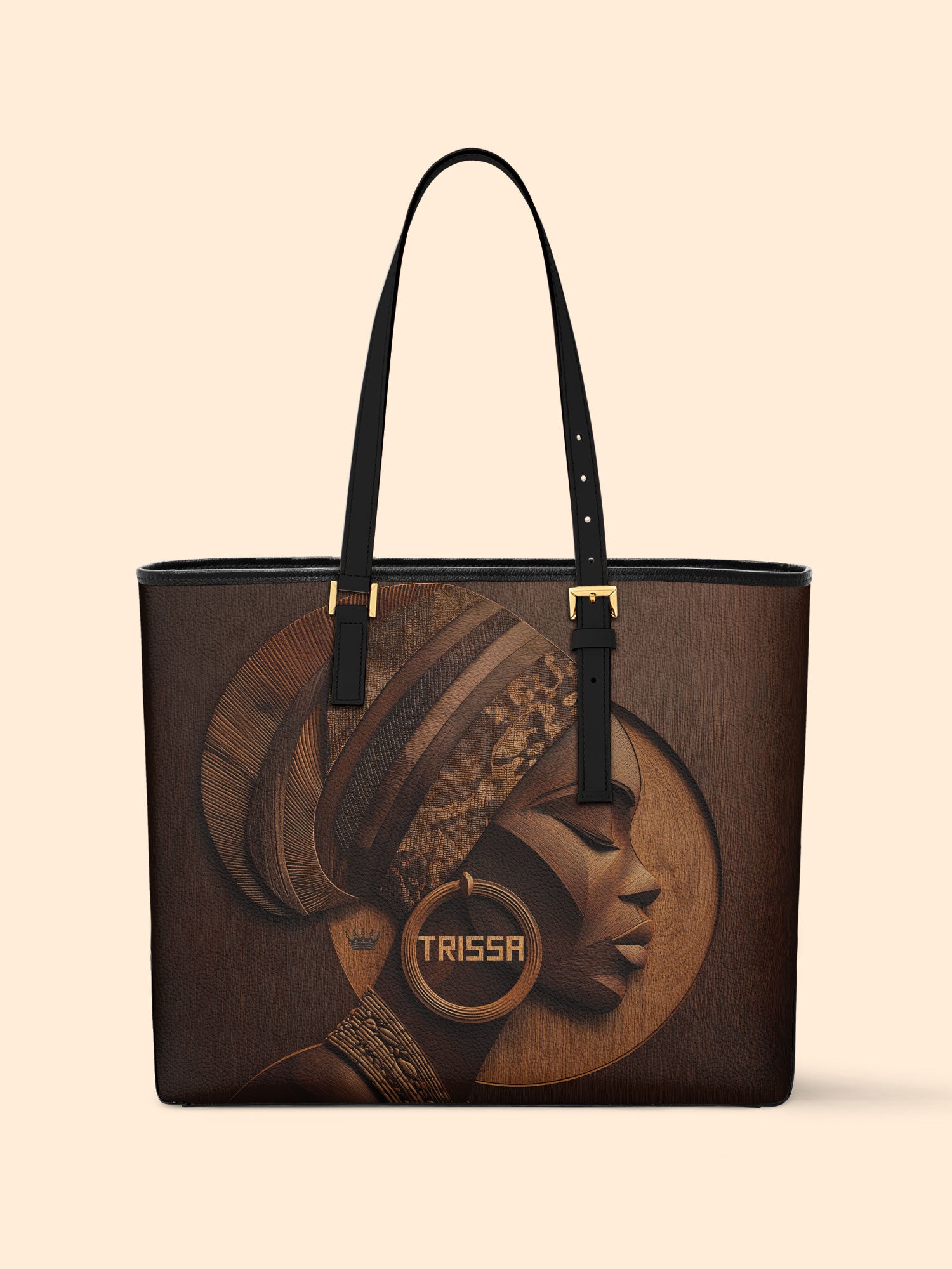 Afrique Oak Sleek Leather Tote