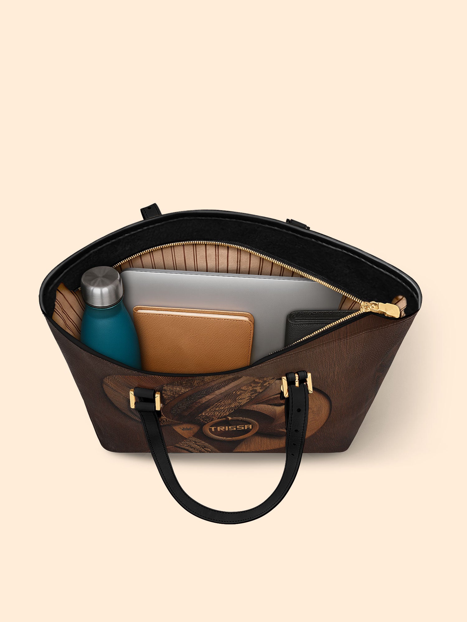 Afrique Oak Sleek Leather Tote