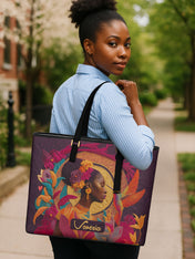 Ebony Wings Sleek Leather Tote