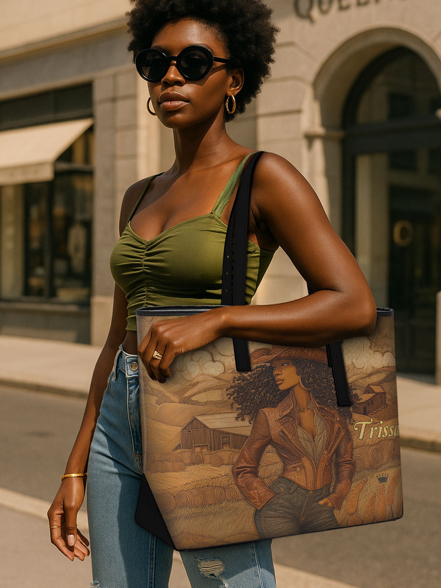 Ebony Rider Sleek Leather Tote