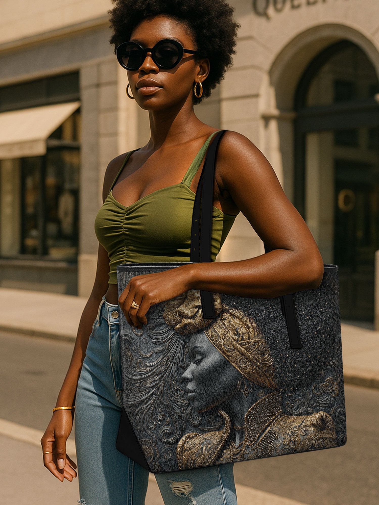 Crowned Legacy Sleek Leather Tote QR0XD047