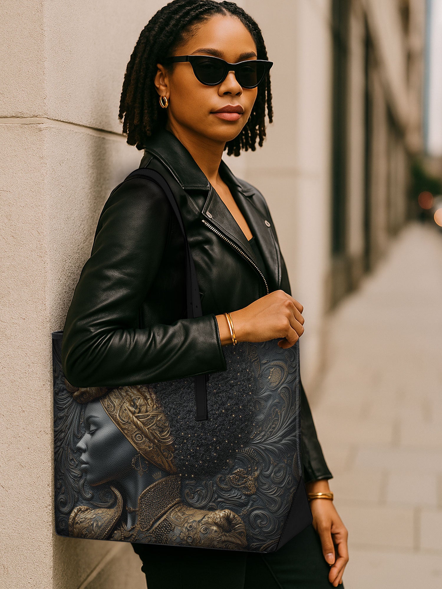 Crowned Legacy Sleek Leather Tote QR0XD047