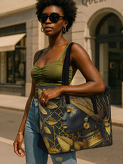 The Gilded Queen Sleek Leather Tote QR0TD029