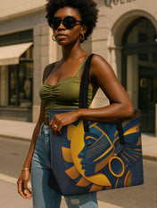 Echo of Light Sleek Leather Tote QR0TD035