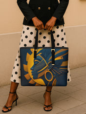 Echo of Light Sleek Leather Tote QR0TD035