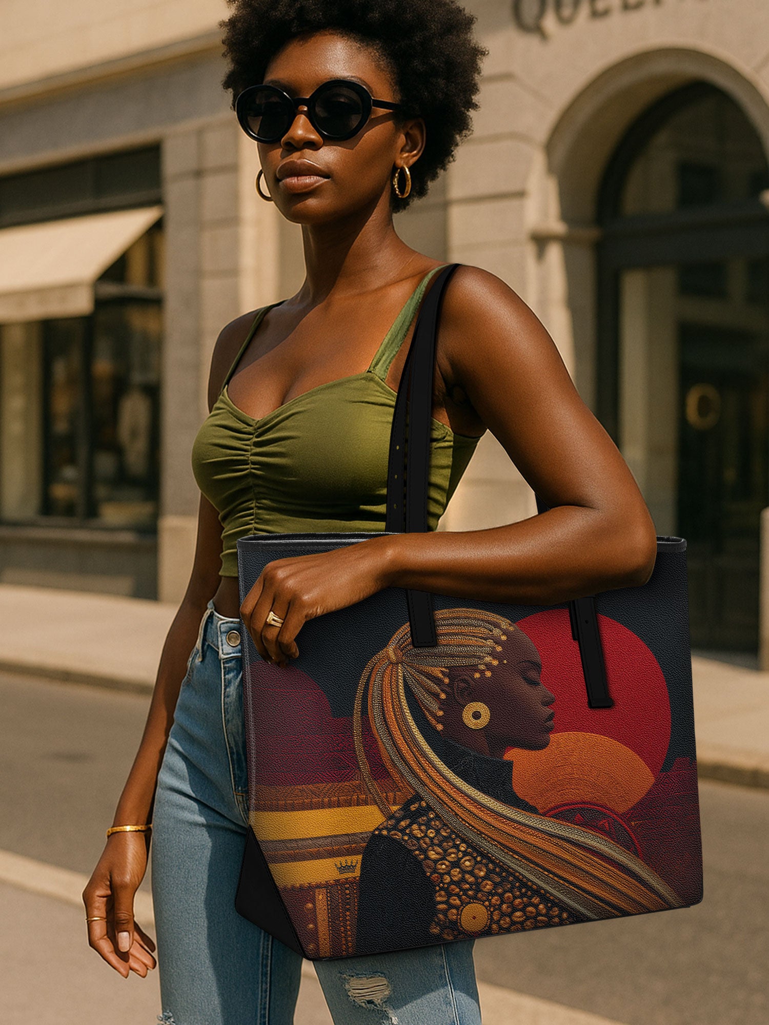 Sunthreaded Sleek Leather Tote QR0XD083