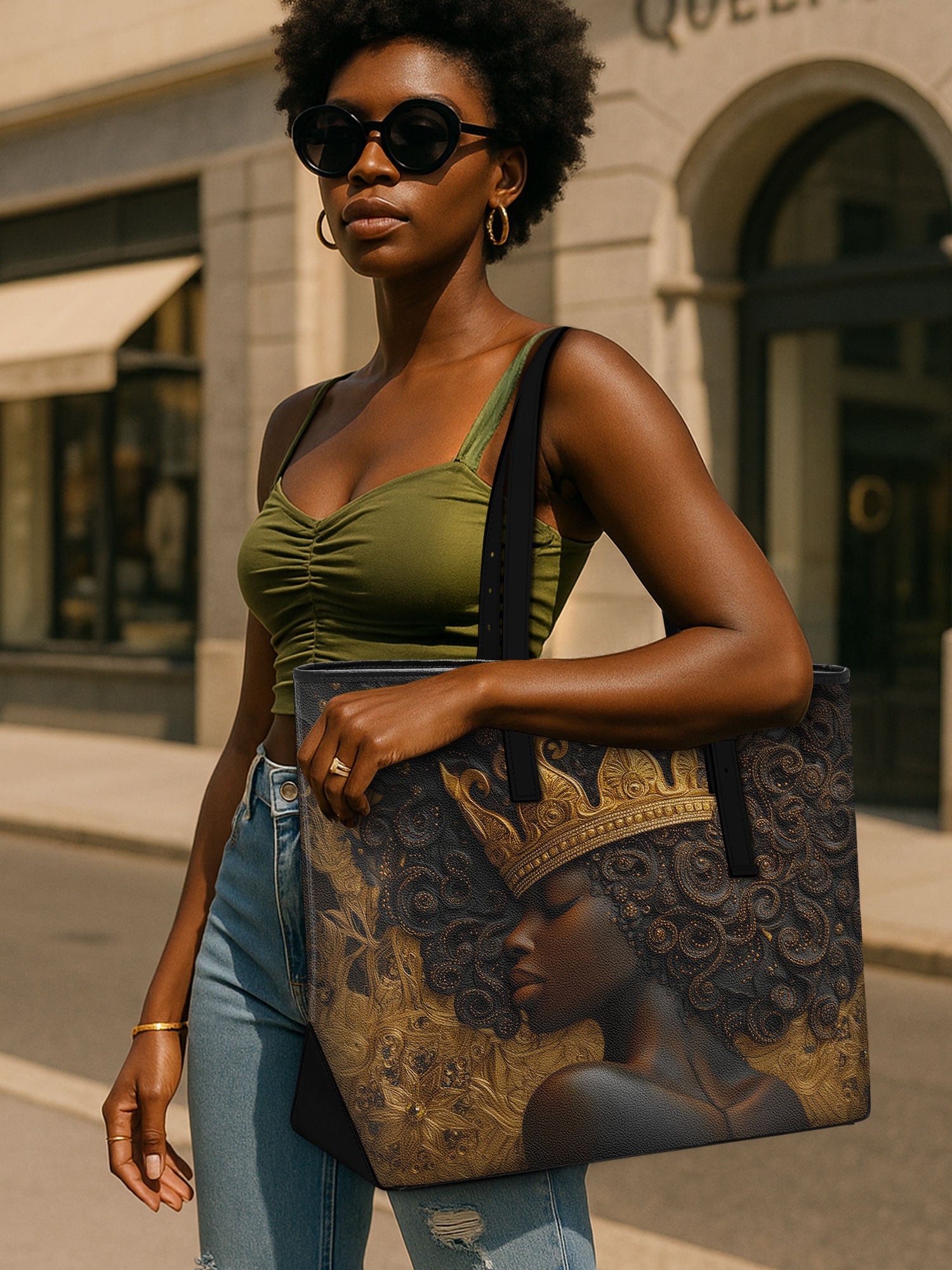 Ubuntu Queen Sleek Leather Tote QR0XD124