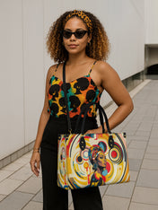 Bold Black Woman Premium Leather Handbag QR0XD110