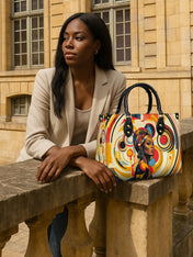 Bold Black Woman Premium Leather Handbag QR0XD110