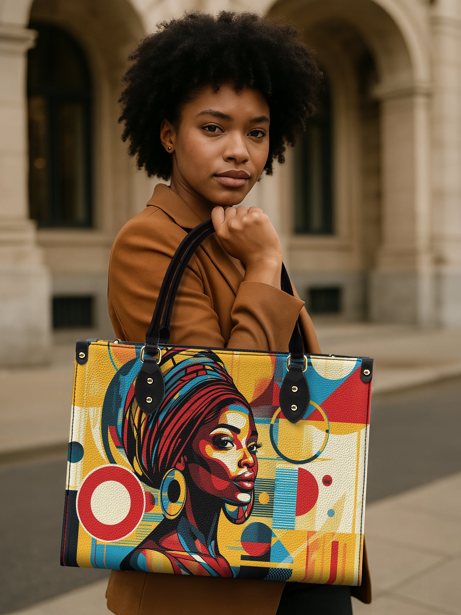 Afrobeat Pulse Premium Leather Handbag QR0XD145