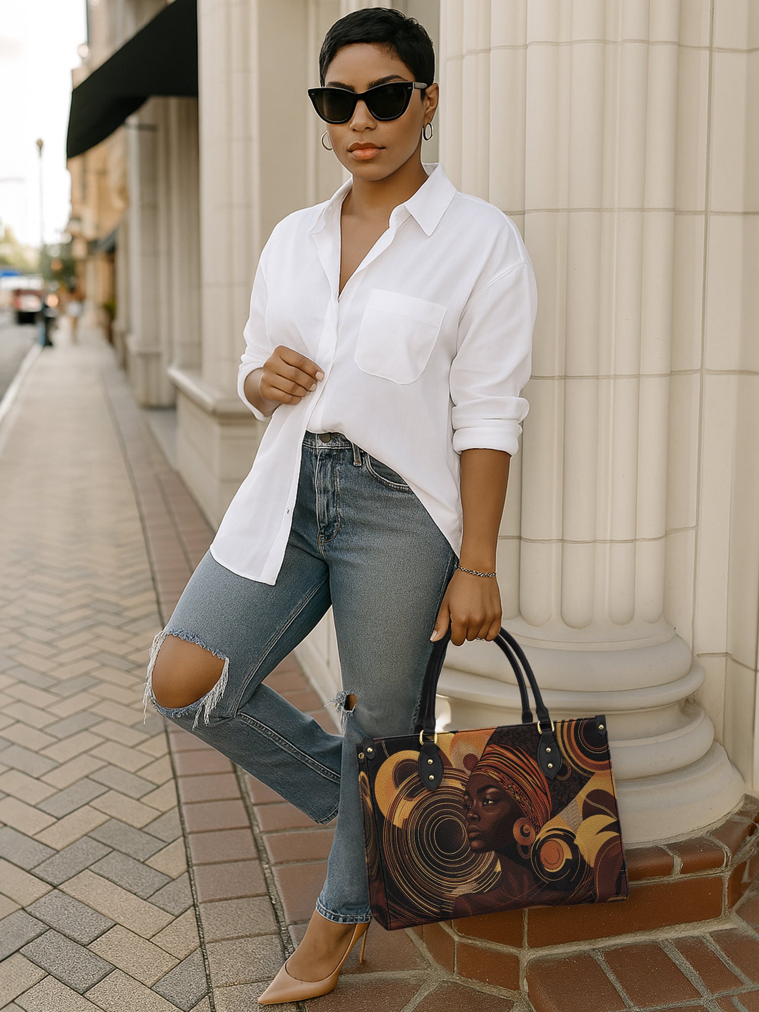 Celestial Rhythm Premium Leather Handbag QR0XD147