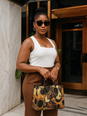 Golden Orbit Premium Leather Handbag QR0XD146