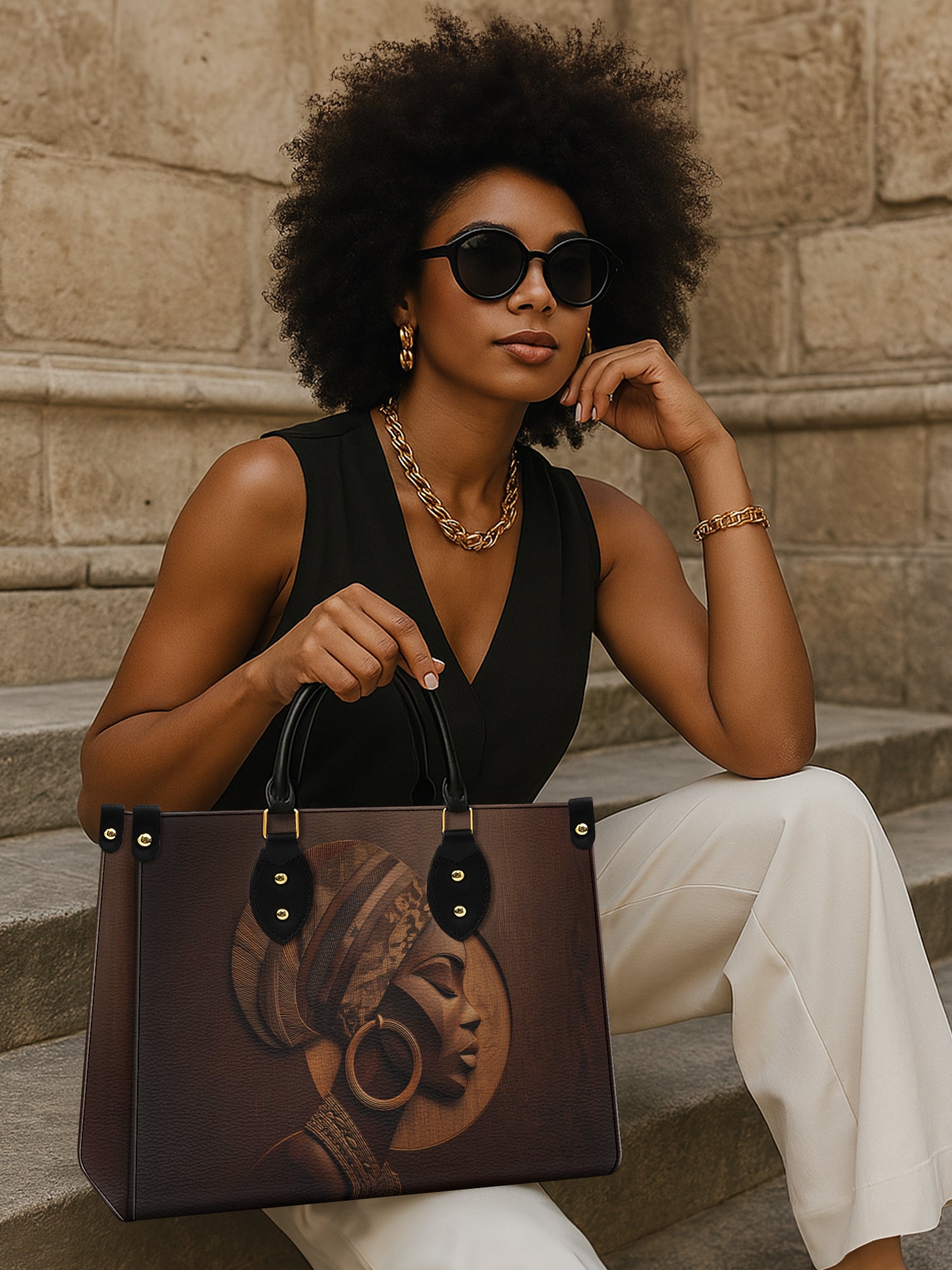 Afrique Oak Premium Leather Handbag QR0XD128