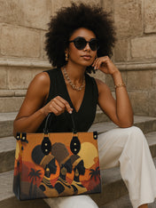 Three African Queens Premium Leather Handbag QR0HH024