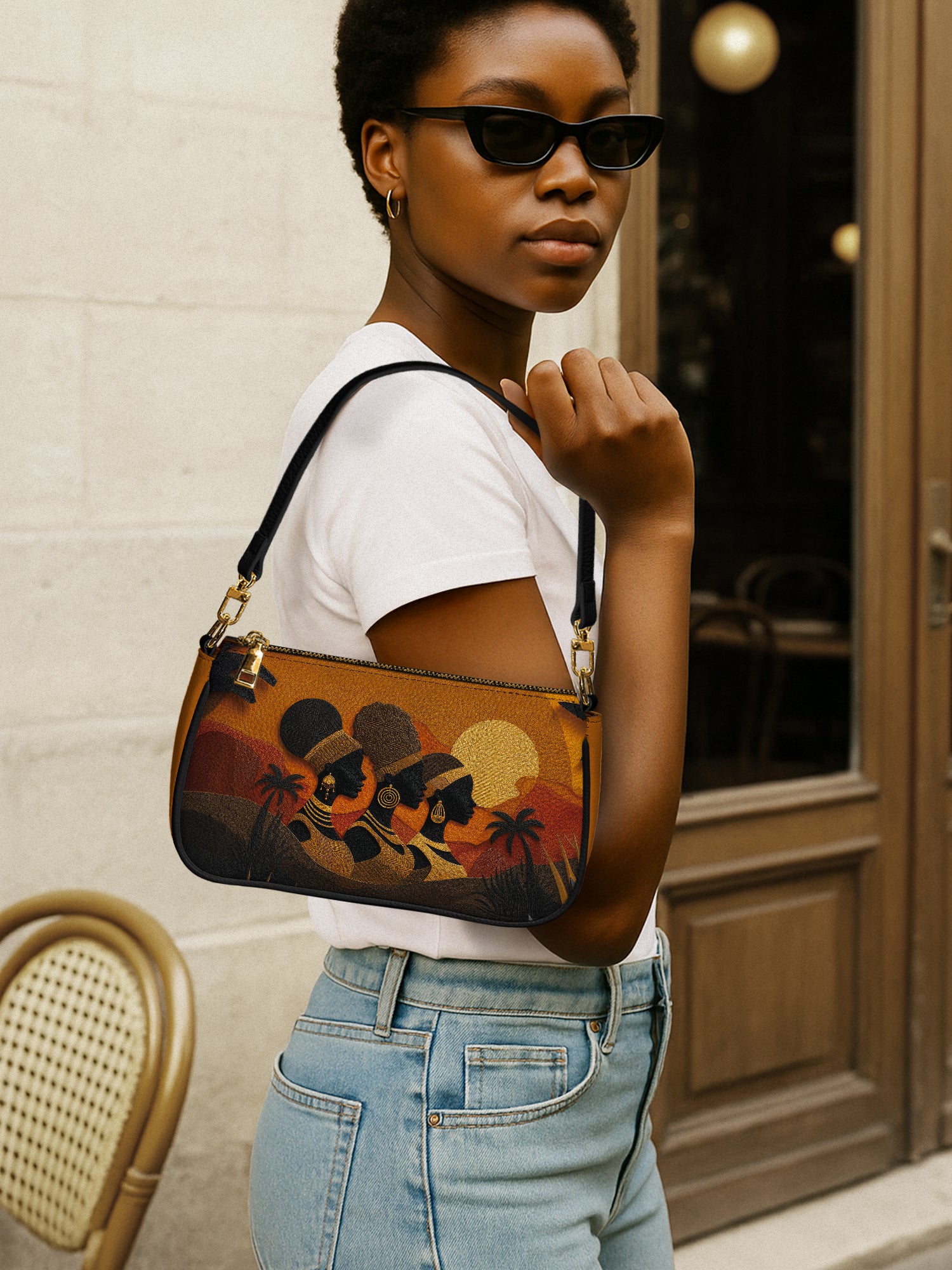 Three African Queens Classic Zip Pochette QR0HH029