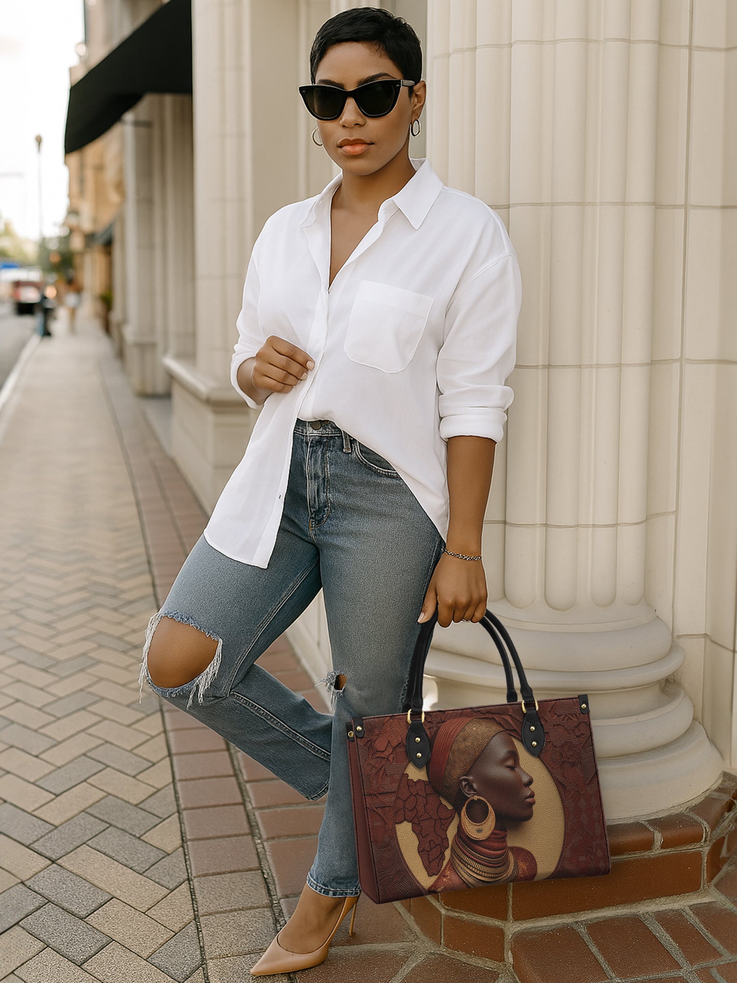 Afri Soul Premium Leather Handbag QR0TD149