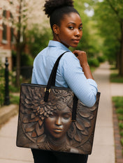 Ancestor Call Sleek Leather Tote QR0XD354