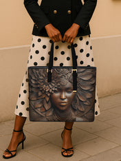 Ancestor Call Sleek Leather Tote QR0XD354