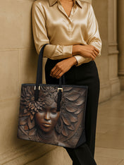 Ancestor Call Sleek Leather Tote QR0XD354