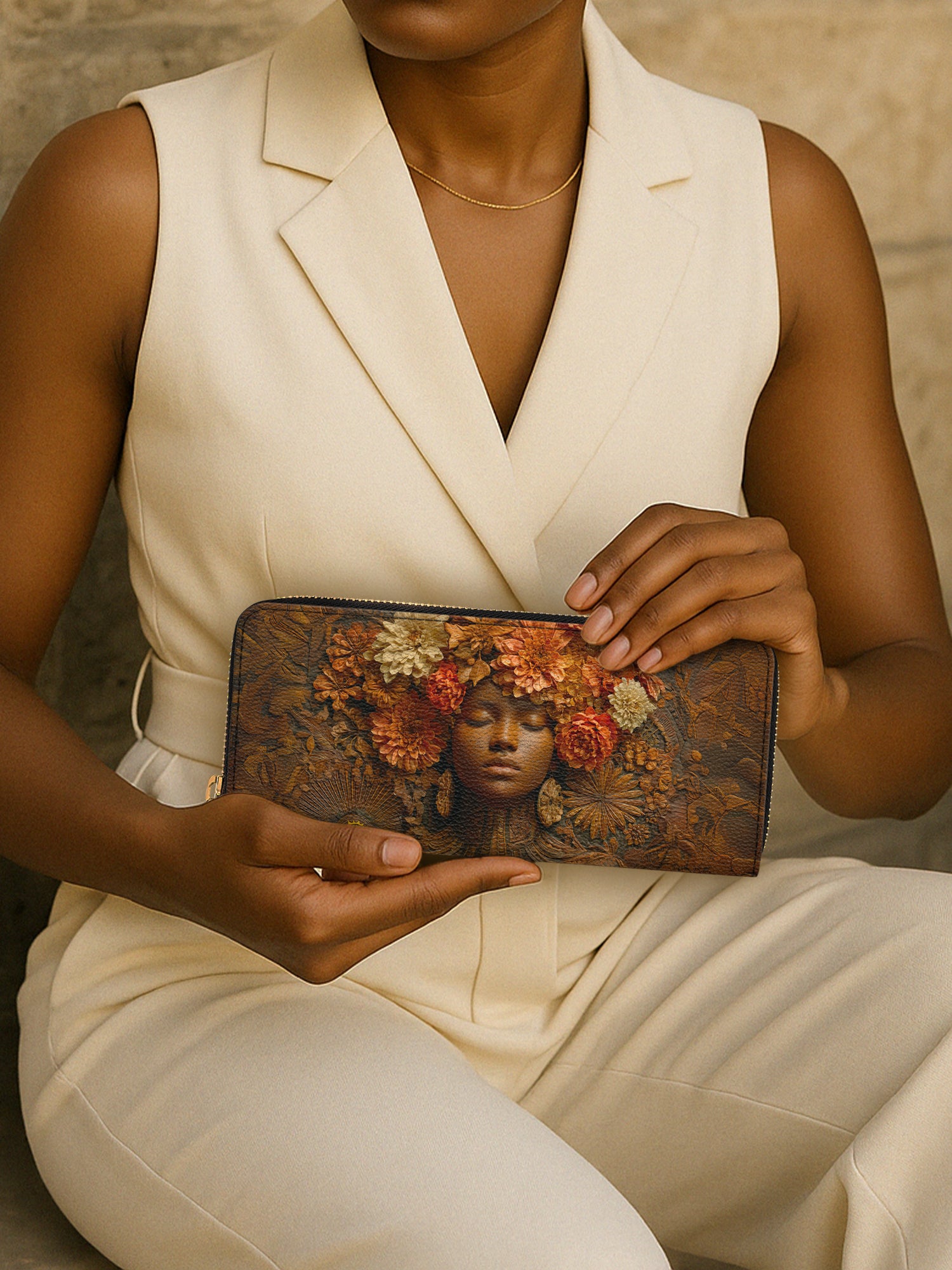 Afro Flora Slimline Zippy Wallet QR0TV107