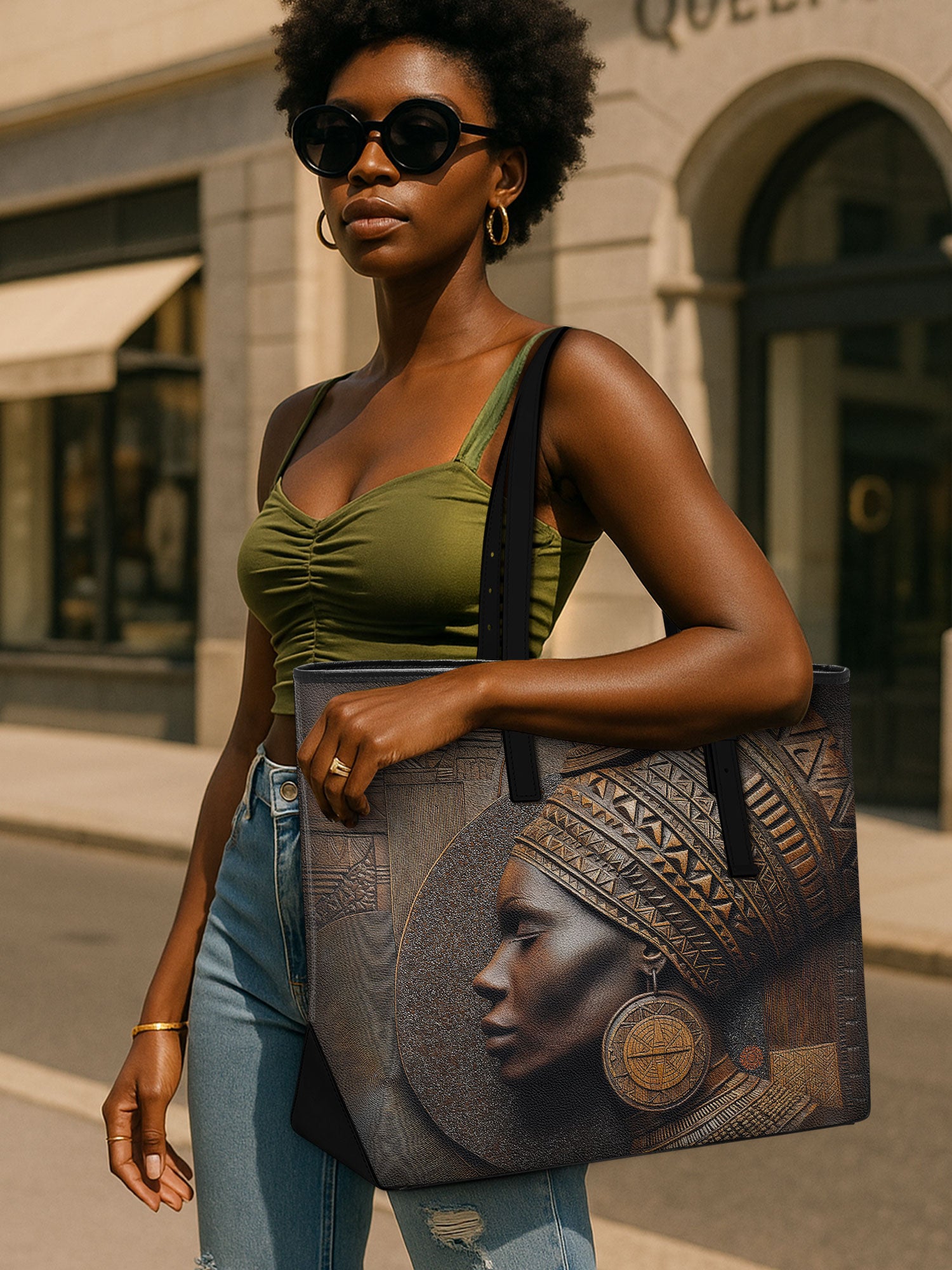 Bronze Serenity Sleek Leather Tote QR0TV150