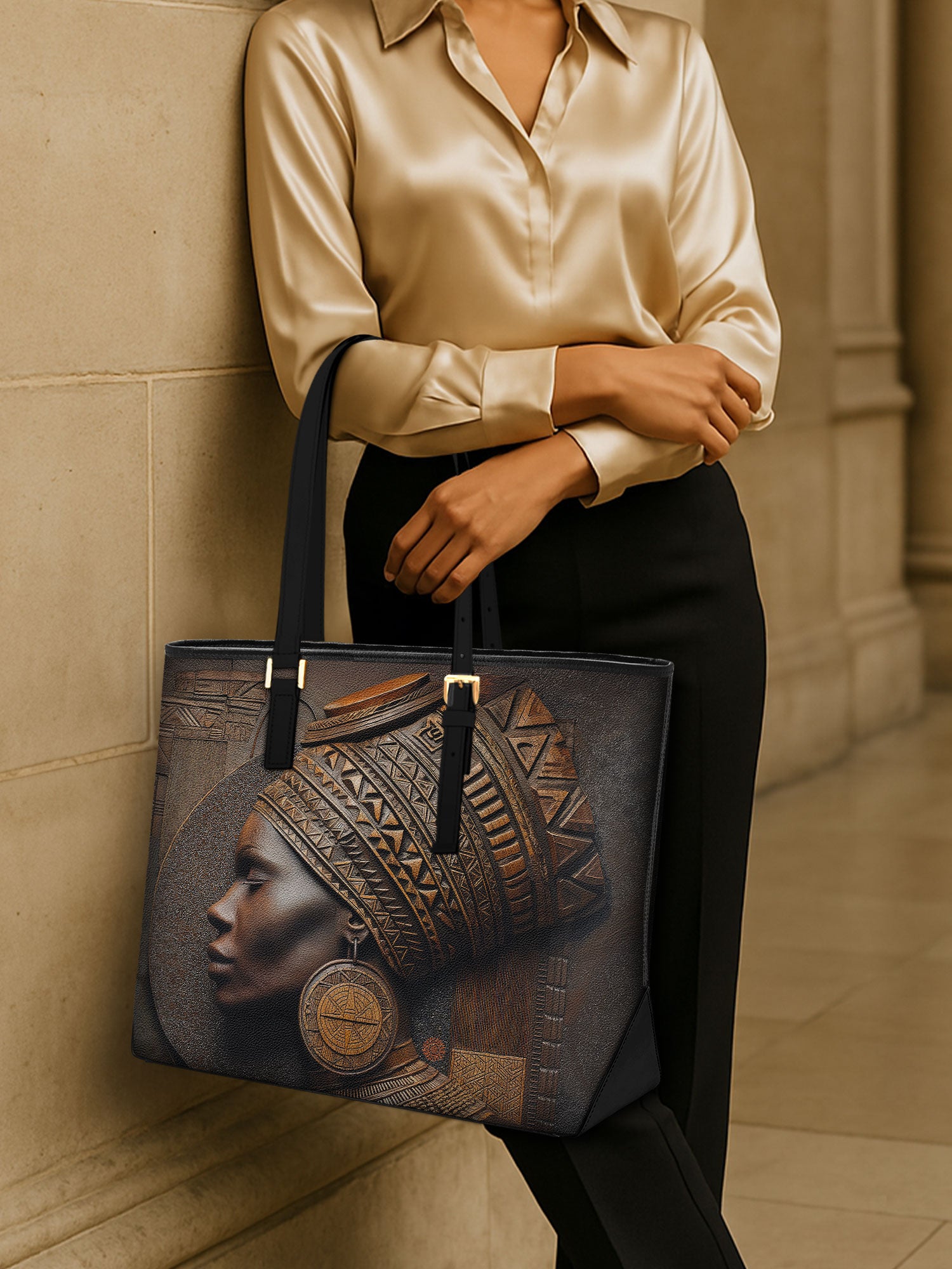 Bronze Serenity Sleek Leather Tote QR0TV150