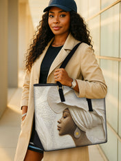 Ivory Blossom Sleek Leather Tote QR0TV124