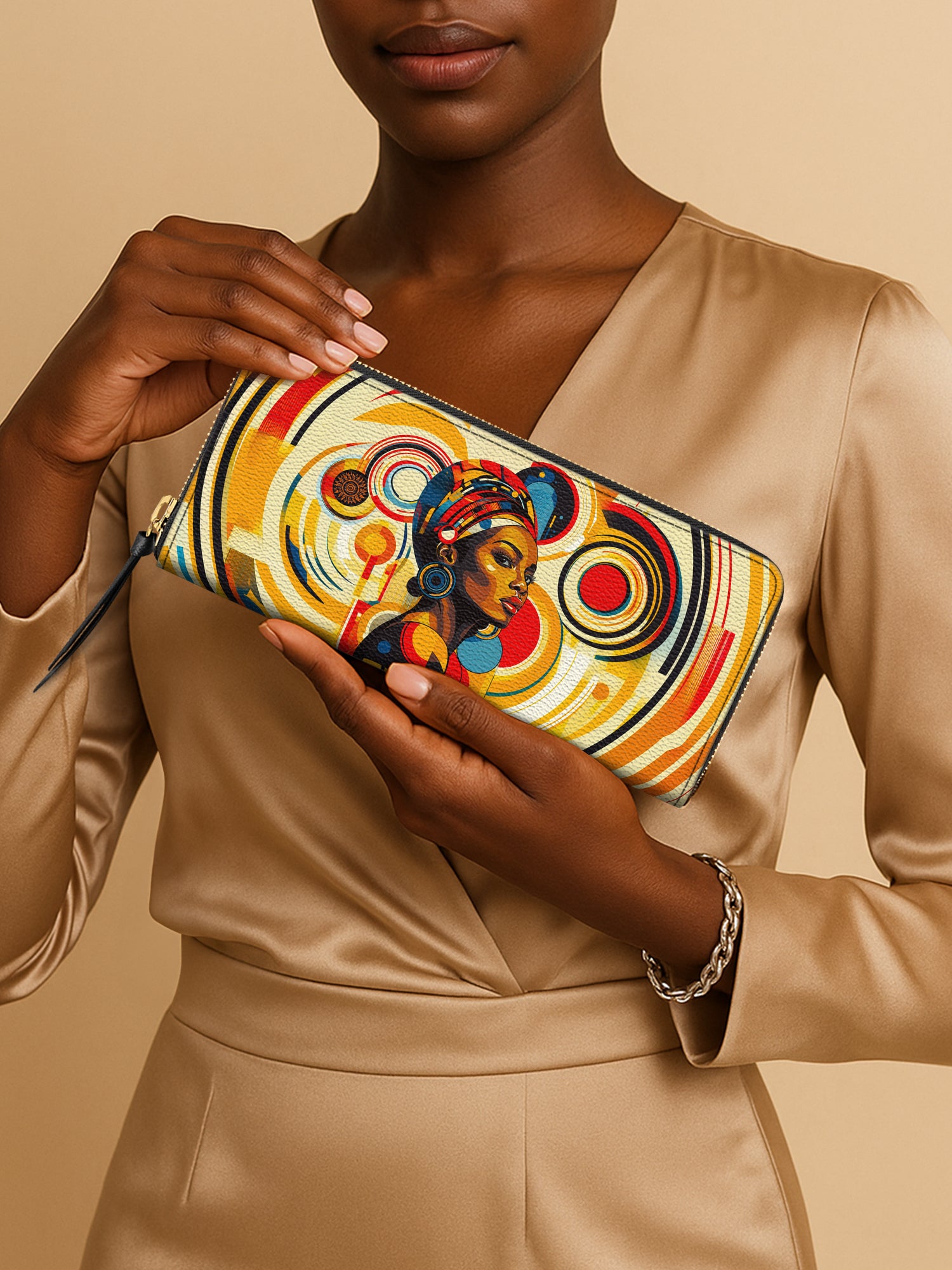 Bold Black Woman Slimline Zippy Wallet QR0XD111