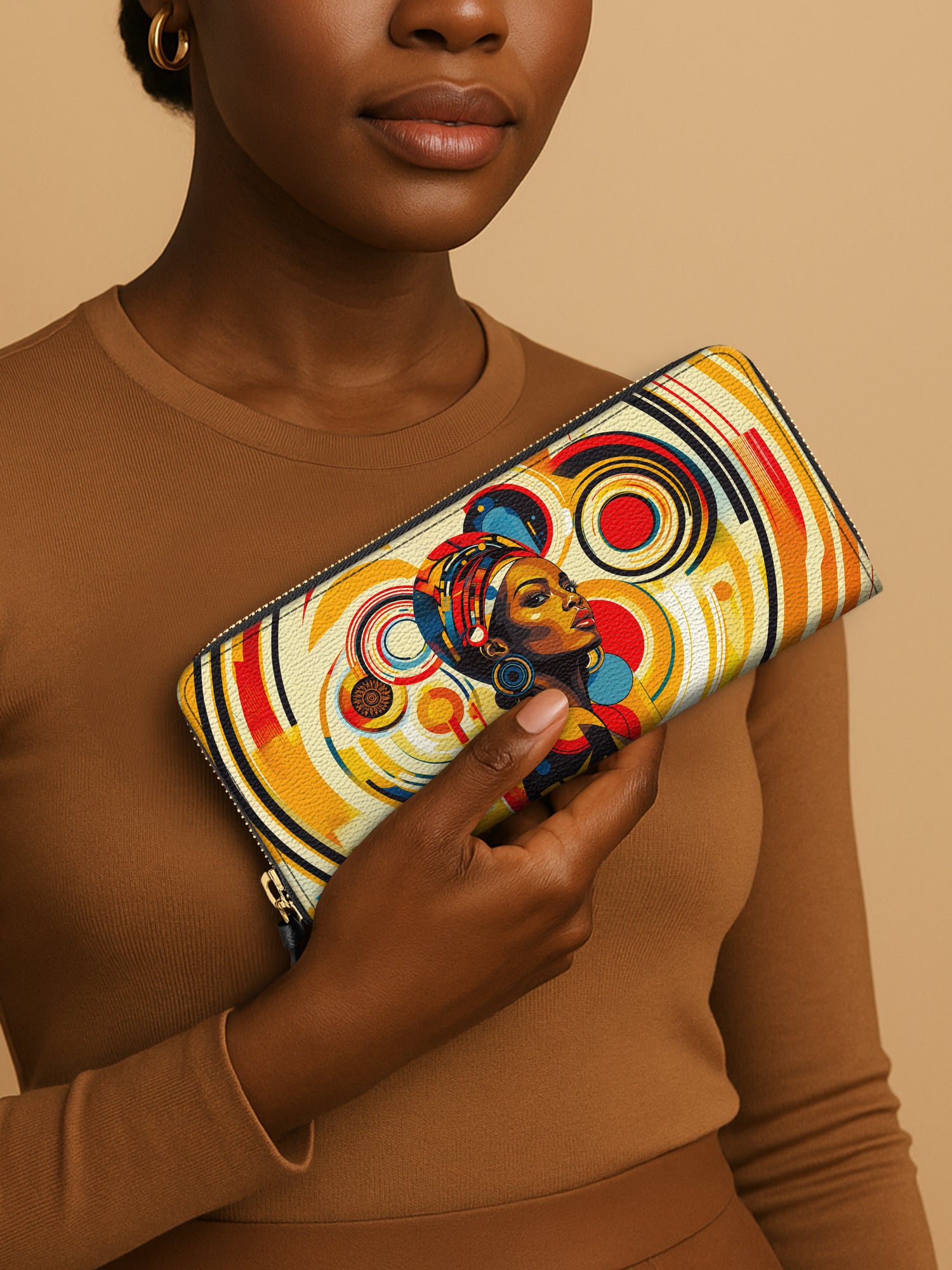 Bold Black Woman Slimline Zippy Wallet QR0XD111