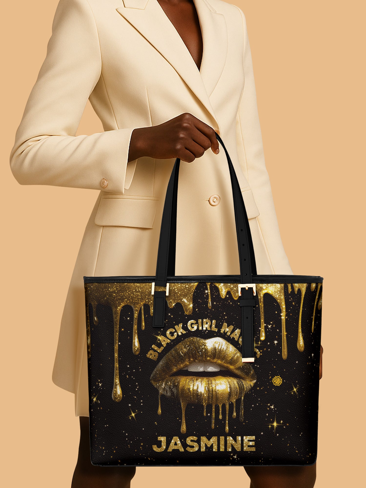 Black Girl Magic Sleek Leather Tote