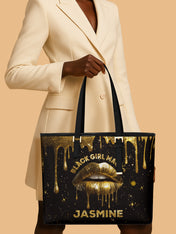 Black Girl Magic Sleek Leather Tote