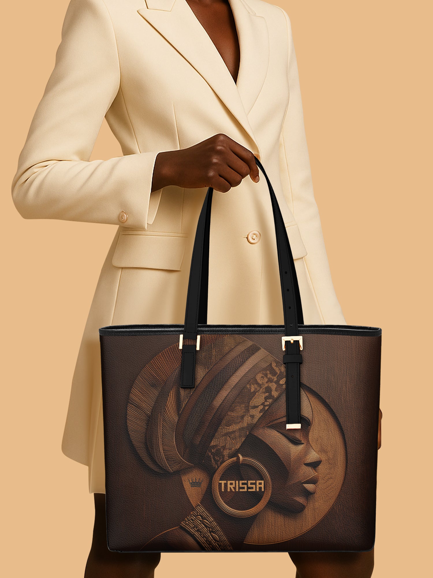 Afrique Oak Sleek Leather Tote