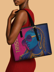 Crowned in Locs Sleek Leather Tote