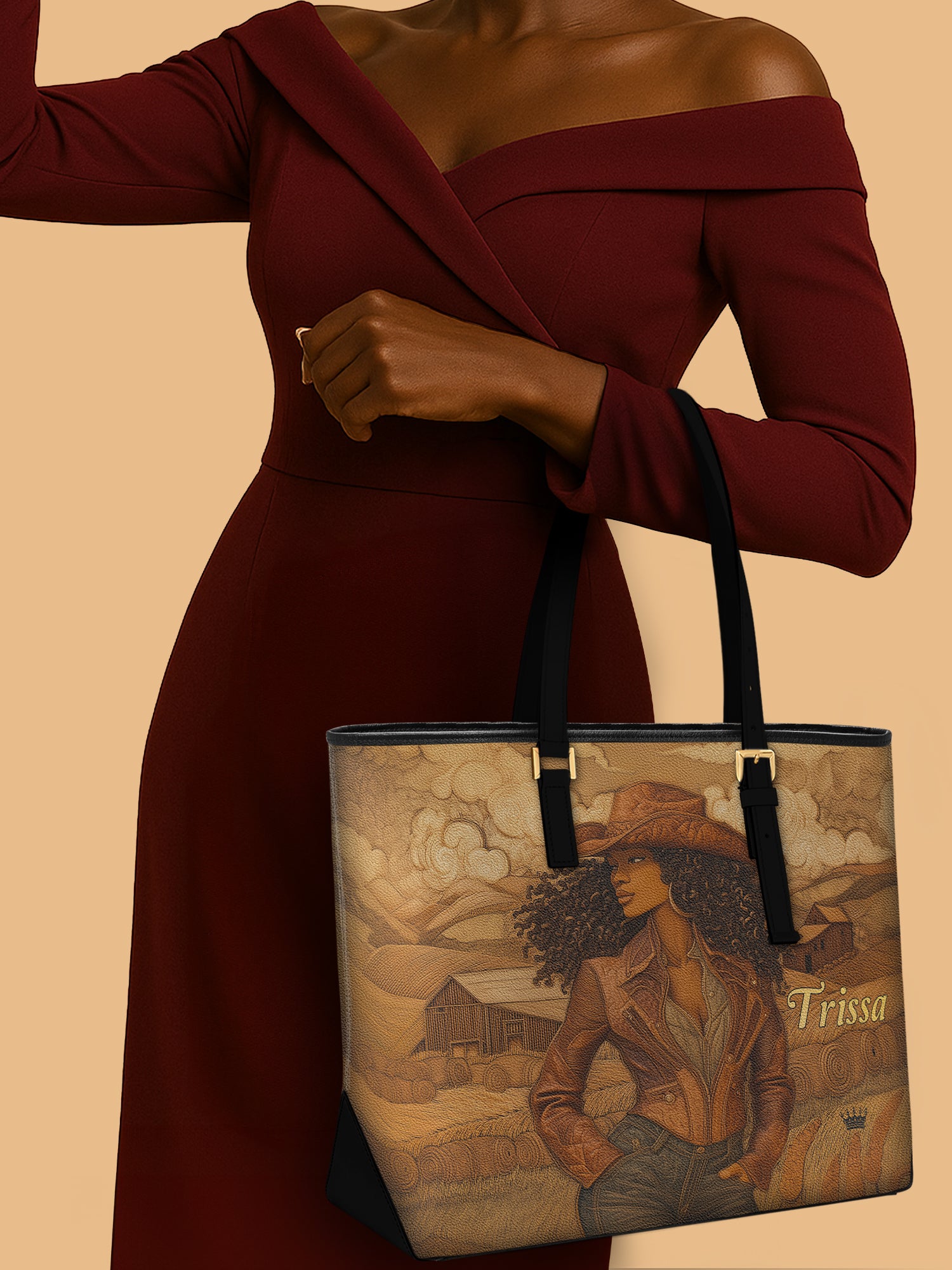 Ebony Rider Sleek Leather Tote