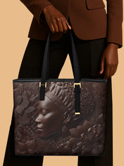 Floral Calm Sleek Leather Tote QR0XD031