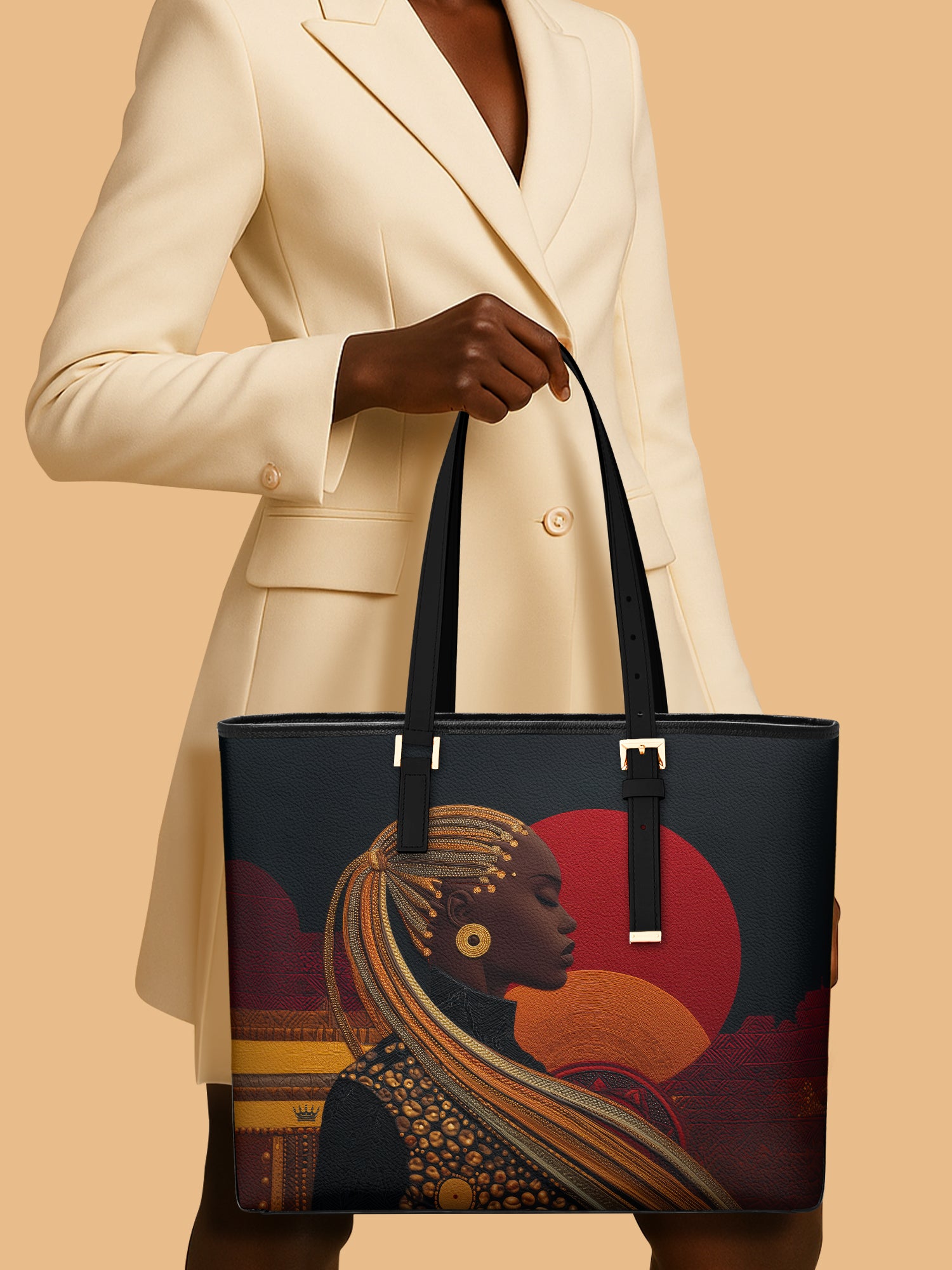 Sunthreaded Sleek Leather Tote QR0XD083